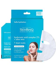 Skin ResQ: Hello Hydradration Hyaluronic Acid + Aloe Vera - 7 Sheet Masks