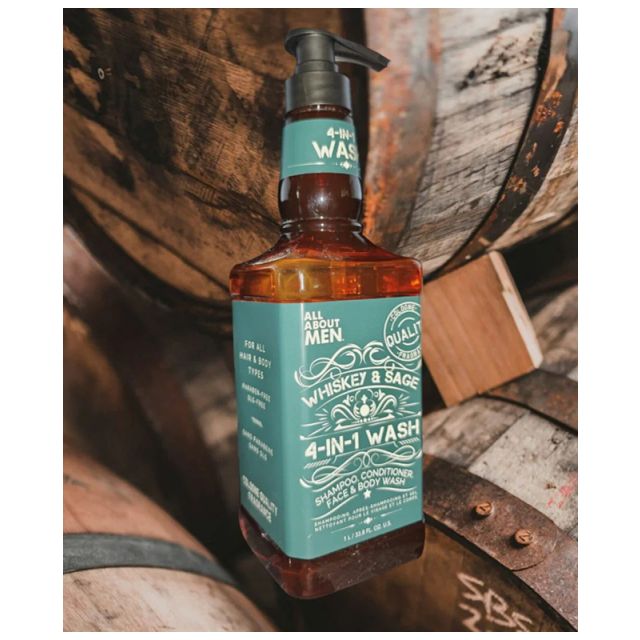 All About Men 4 In 1 Wash Whisk Sage 1L  