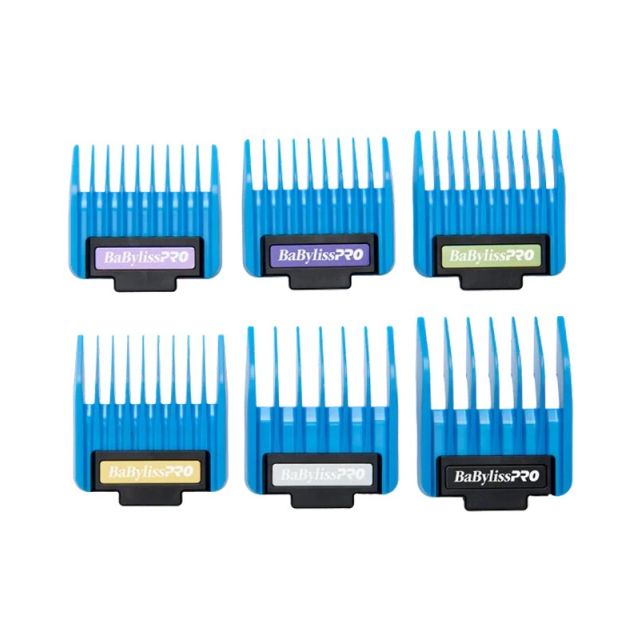 BabylissPro: Precision Magnet Blue Clipper Guards 6pc. Compatible with all 2-Hold Clippers