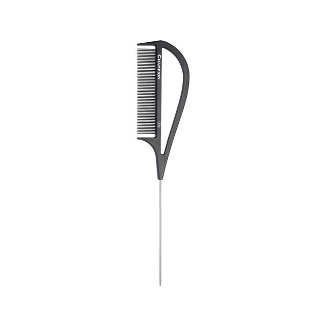 Champion Carbon Pin Tail Comb with Handle 10&quot;