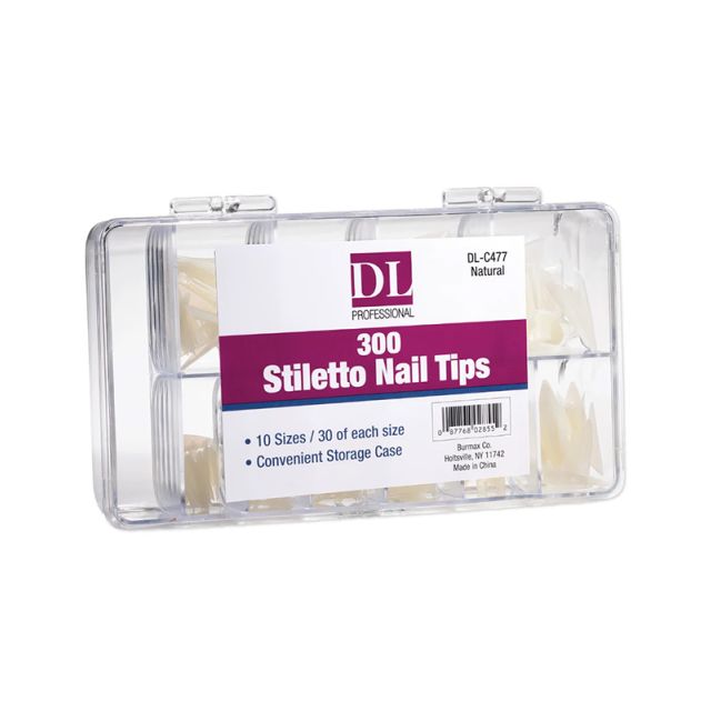 DL Stiletto Nail Tips 300pk 10 sizes