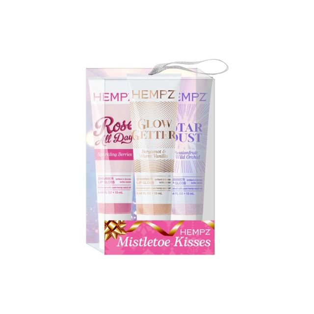 Hempz: Mistletoe Kisses Lip Gloss Set 3pc Bergamot, Passion Fruit, &amp; Sparkiling Berry