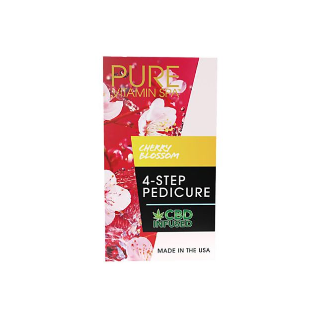 Pure Vitamin Spa CBD Infused Cherry Blossom 4-Step Pedicure Kit