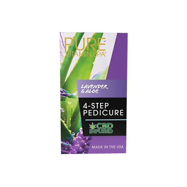 Pure Vitamin Spa CBD Infused Lavender & Aloe 4-Step Pedicure Kit