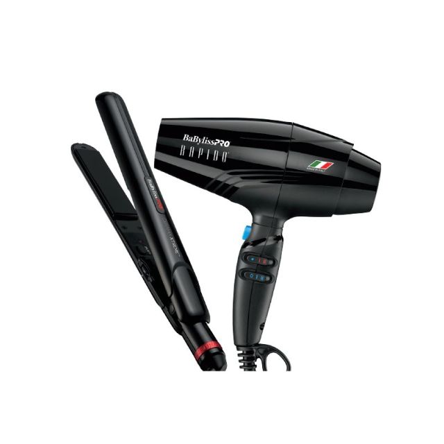 BabylissPro Bundle: Rapido Dryer + Flat Iron BAB7000C