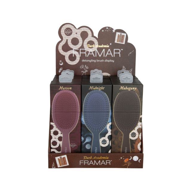 Framar Dark Academia 9pc Detangle Brush Display
