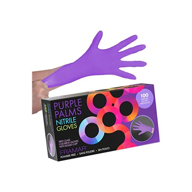 Framar Purple Palm Nitrile Gloves Medium 100ct