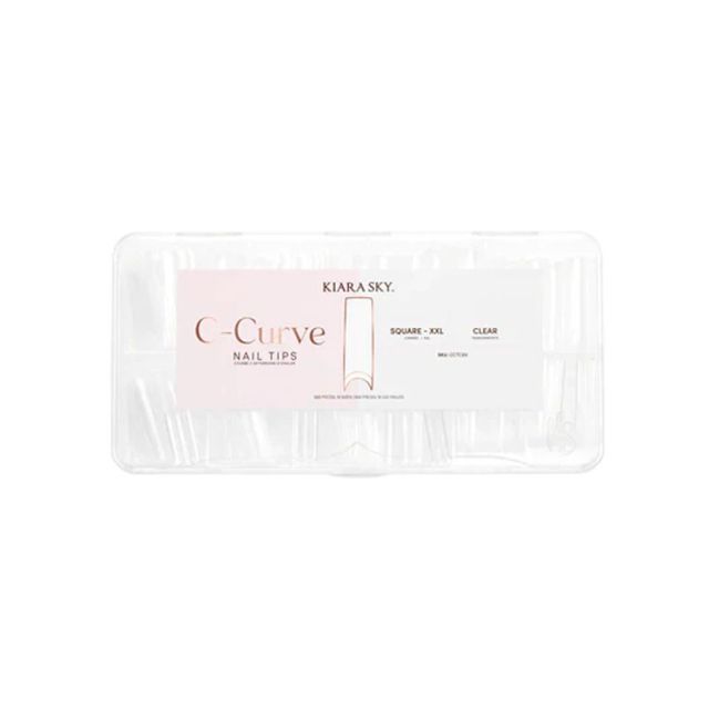 Kiara Sky C-Curve Square XXL Clear Nail Tip 500ct