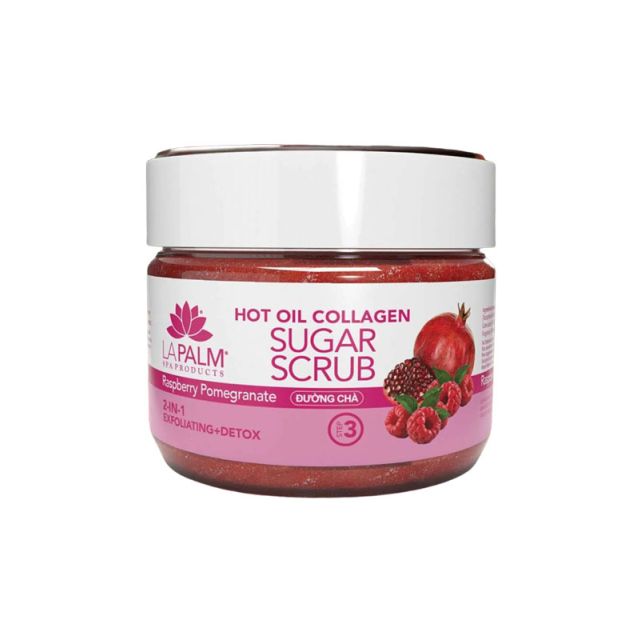 La Palm Hot Oil Sugar Scrub Rasberry/Pome 12oz La Palm Hot Oil Su Scrub Rasberry/Pomegranate 12OZ