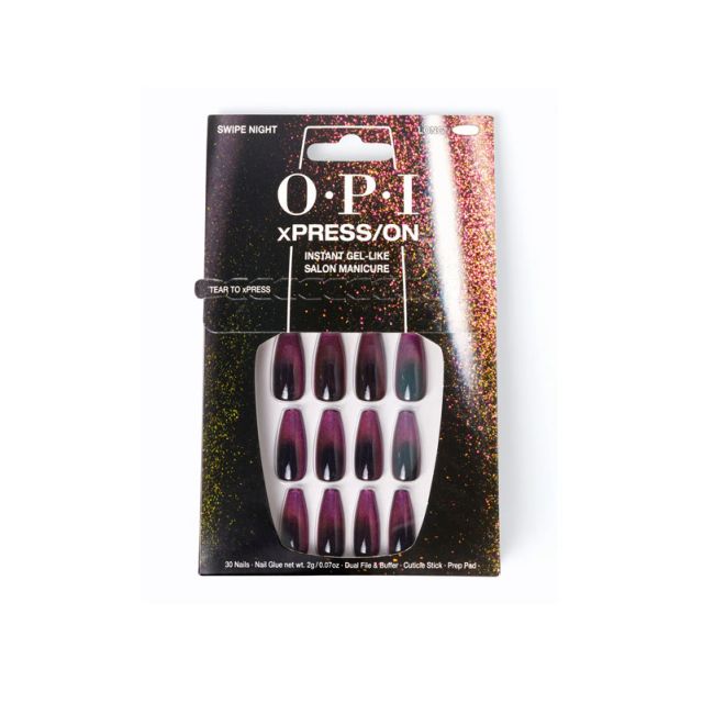 OPI xPRESS/ON - Swipe Night - Long Instant Gel-Like Salon Manicure