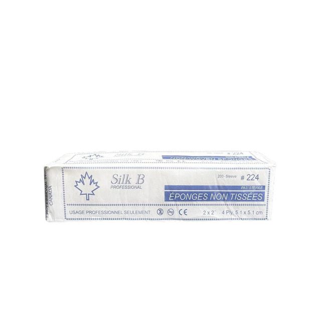 Silk B Non-Woven Sponges 2x2 2&quot;x2&quot;- 4 Ply, 200pcs 