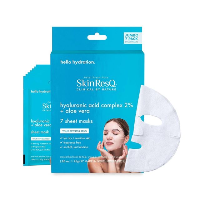 Skin ResQ: Hello Hydradration Hyaluronic Acid + Aloe Vera - 7 Sheet Masks 