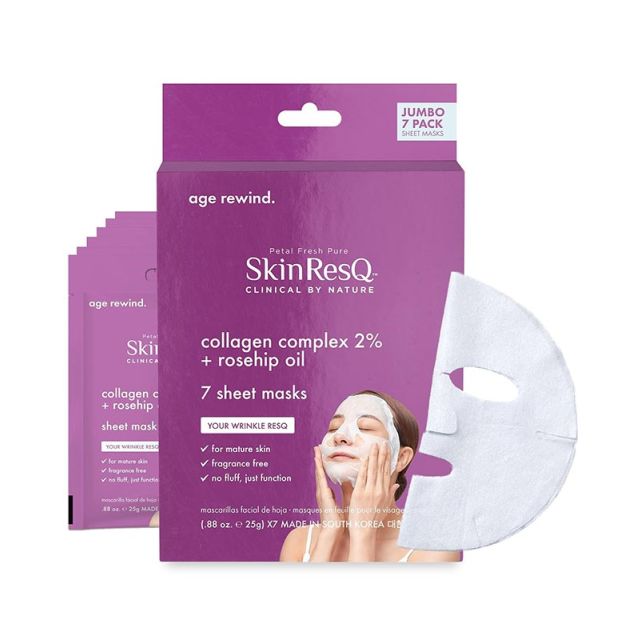 Skin ResQ: Age Rewind Collagen Complex + Rosehip - 7 Sheet Masks 