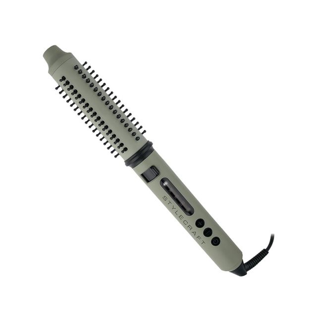 StyleCraft: Retractable Styling Brush & Curling Wand - Sage Collection
