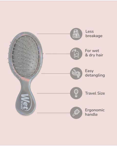 Wet Pro Mini Detangler Chrome Brush IRIDESENCE Collection