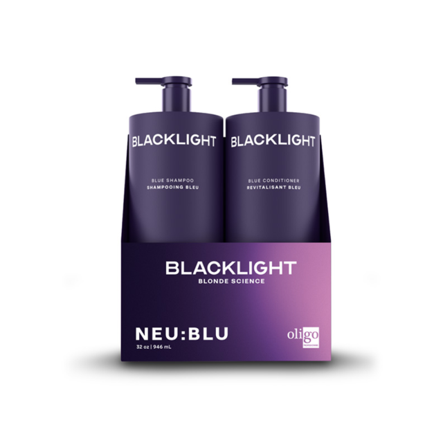 Blacklight Blonde Science: NEU:BLU Blue Shampoo & Conditioner Duo, 1L