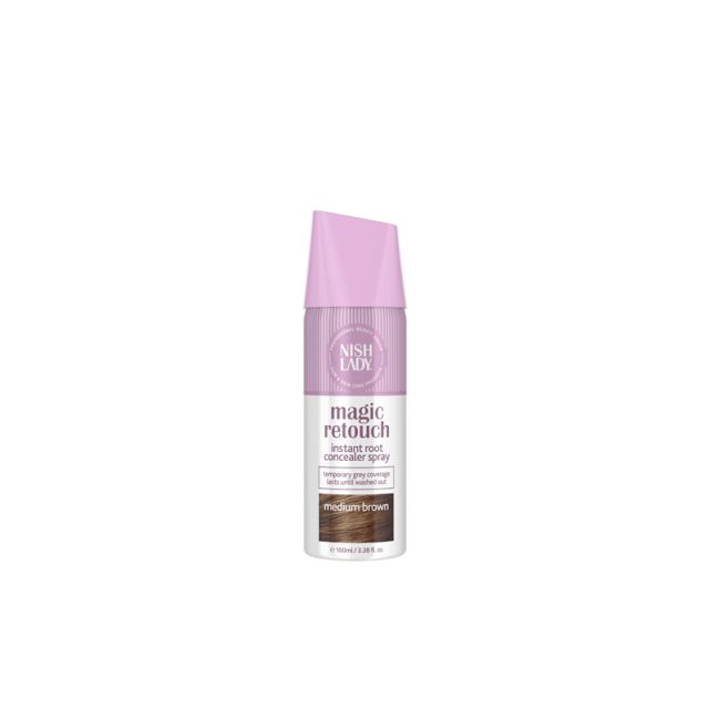 NishLady Magic Retouch Medium Brown 100ml Instant Root Concealer Spray