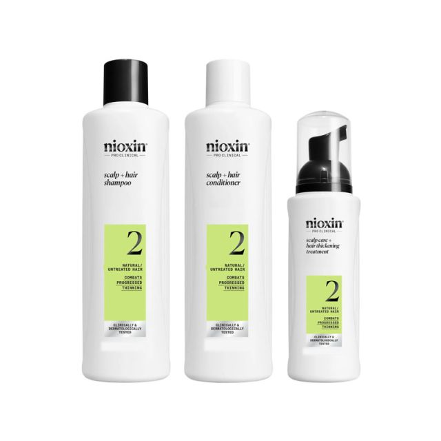 Nioxin System 2 Kit 3pk Natural/Untreated 150ml Progressed Thinning